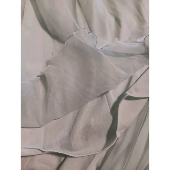 Vtg 60s Alice Maloof Women L Open Front Bed Jacket Flowy Blue Sheer Lacy Pegnoir - Picture 6 of 8